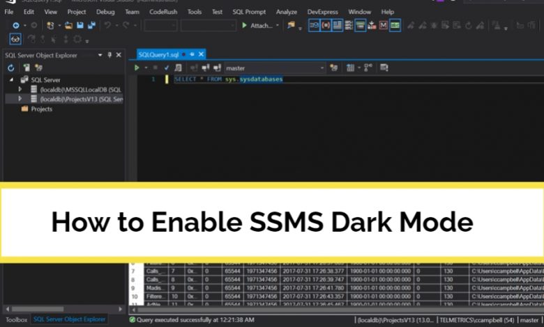 SSMS Dark Mode