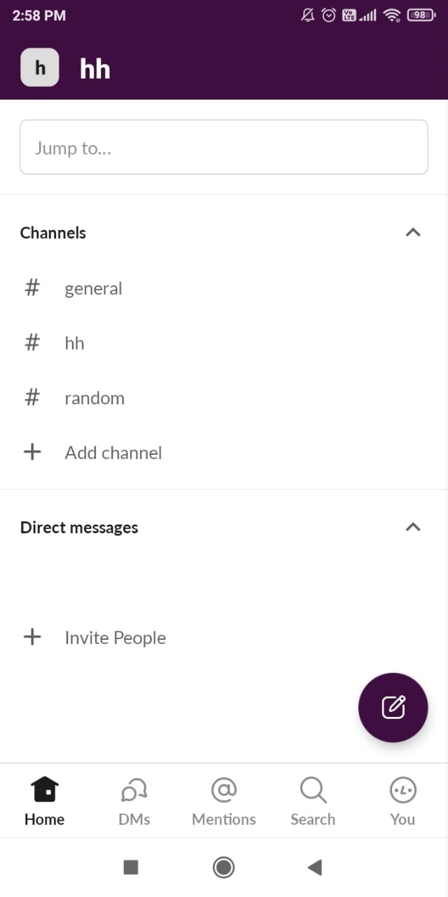 Click Profile icon on Slack