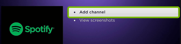 Spotify - add channel on Roku