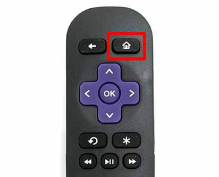 Home button on Roku Remote