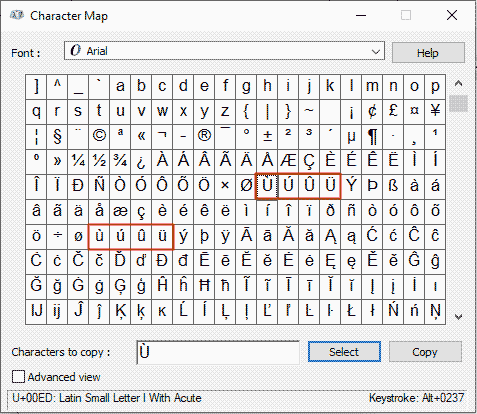 Launch Character Map