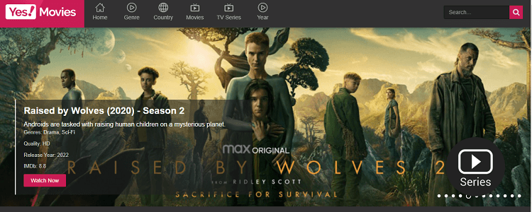 YesMovies Site Design