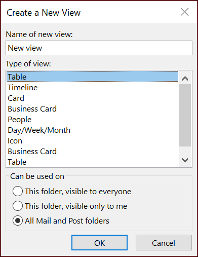 Types of Views on Outlook