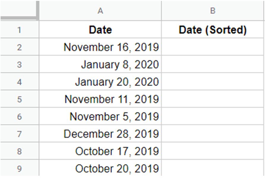 How to Sort by Date in Google Sheets