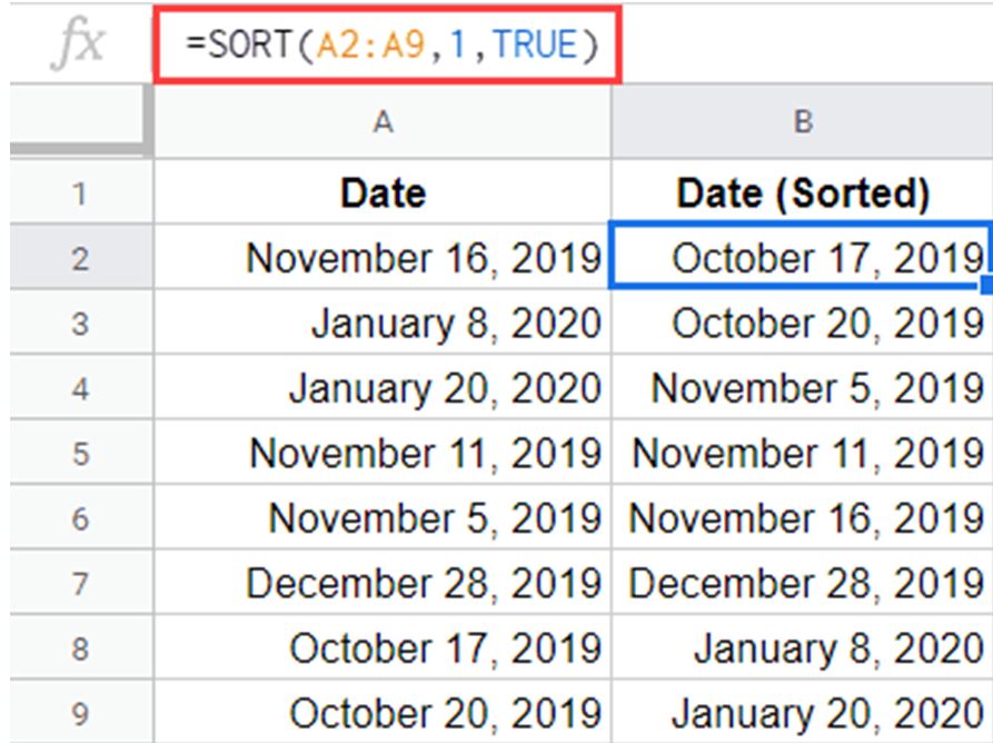 How to Sort by Date in Google Sheets