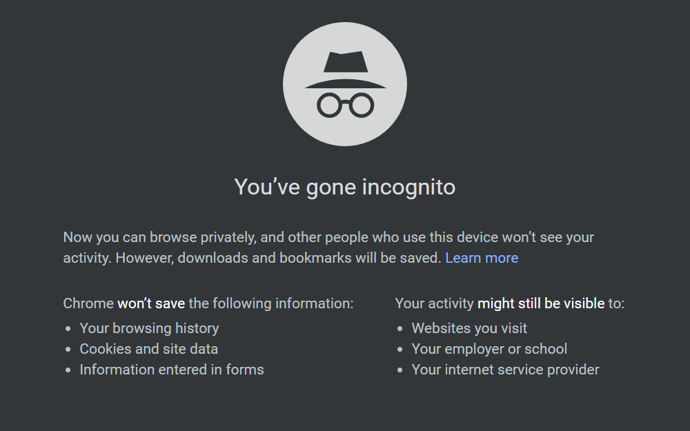 Incognito mode