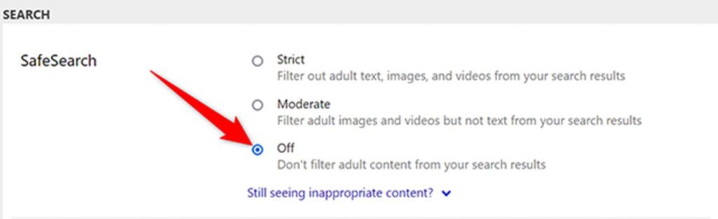 how to turn off SafeSearch