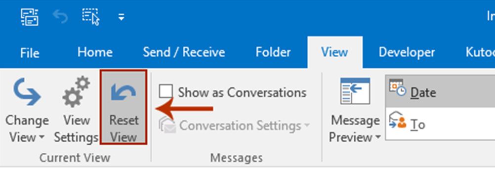 how to change Outlook view