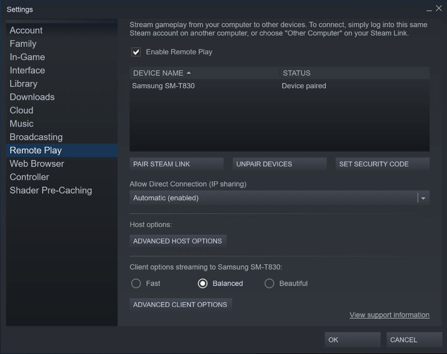 Enable Remote Play to Chromecast Steam Games