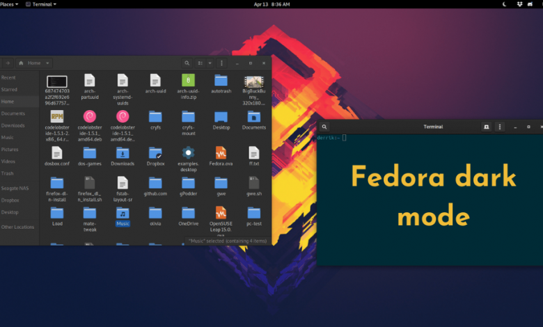 Fedora dark mode