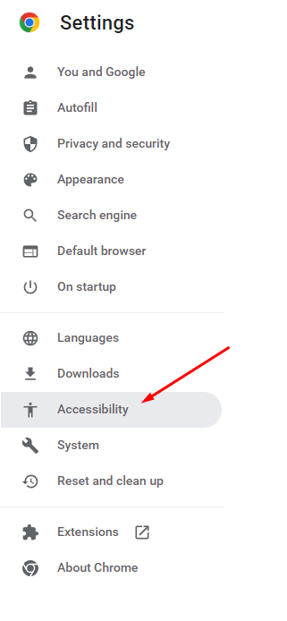 Accessibility Settings