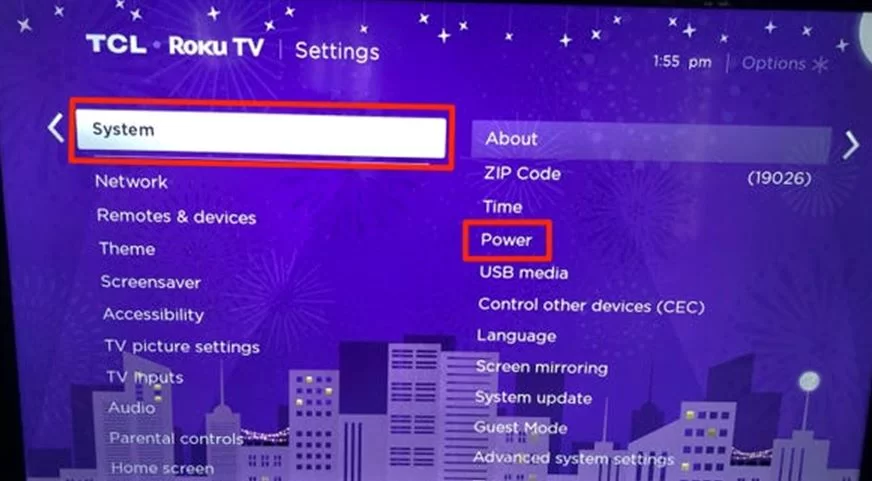 Choose the Power settings