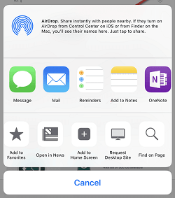 Add to Home screen on Safari on iOS 