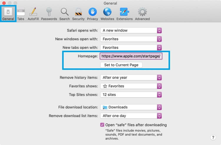 Change Safari Homepage on Mac