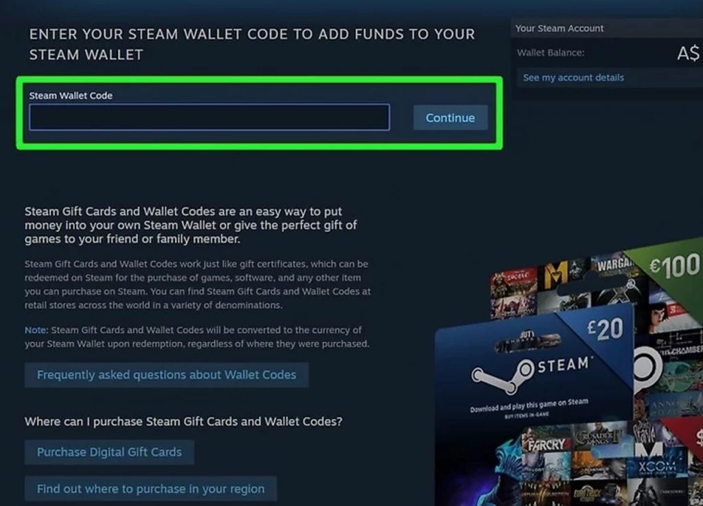 How to Redeem Steam Wallet Code