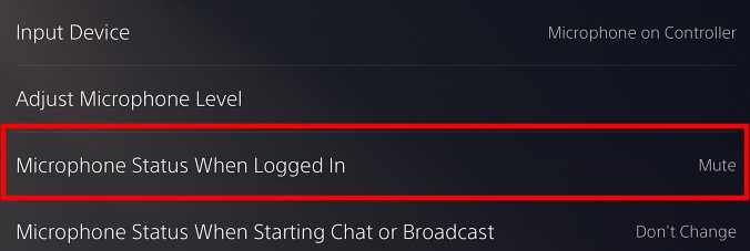 Mute mic using Settings option