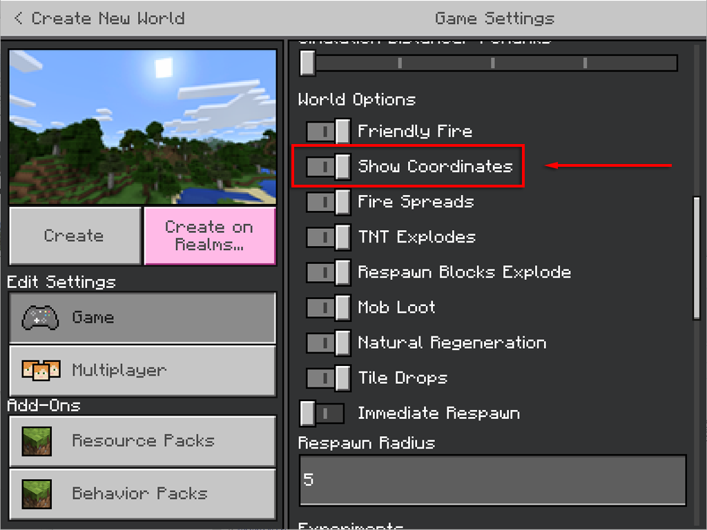 Show coordinates option - How to Turn on Coordinates in Minecraft
