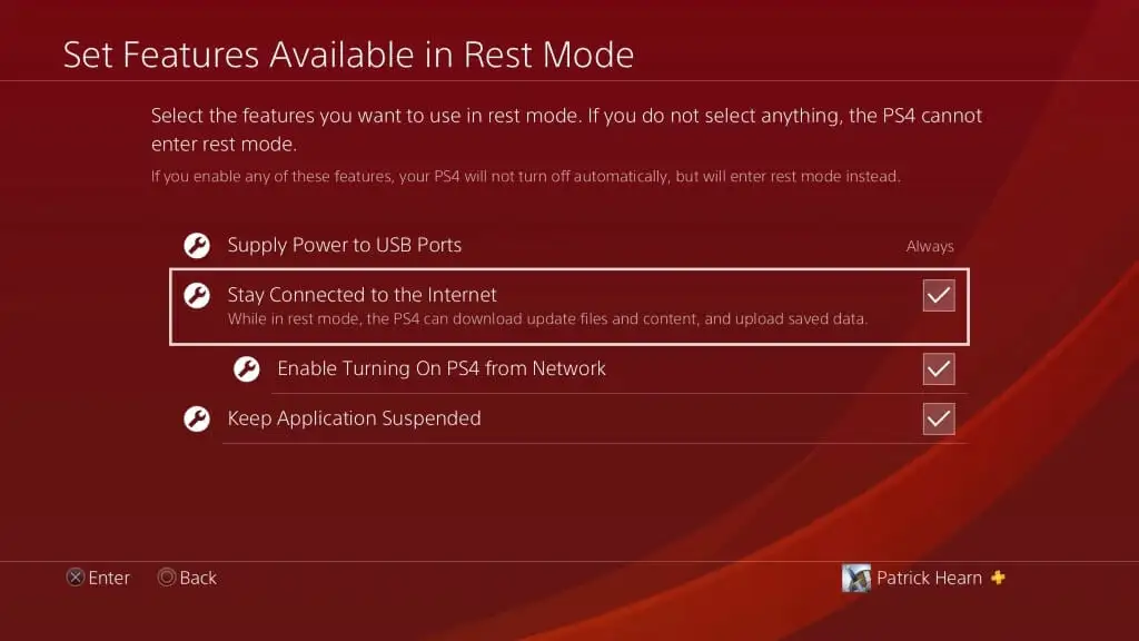 Stay connected to internet option - How to Update PS4