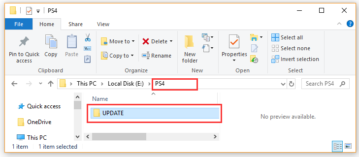 Update file in USB drive
