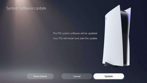 Update option on How to Update PS5