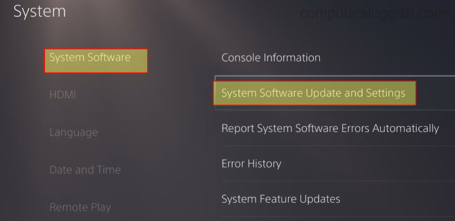 System Software update and settings