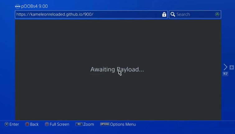 Awaiting Payload screen