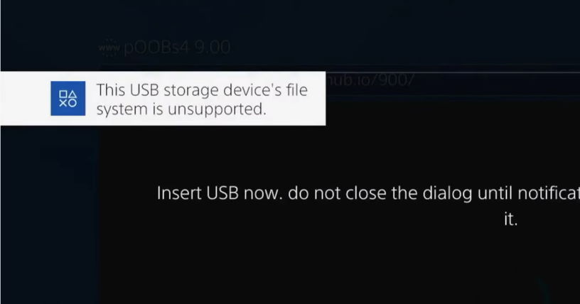 Insert USB drive to Jailbreak PS4