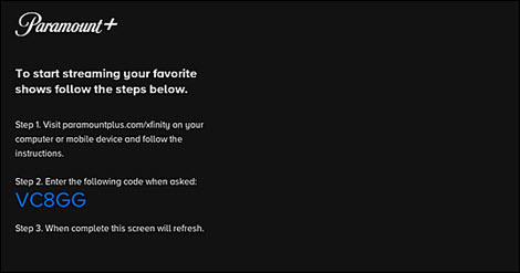 Paramount+ activation code