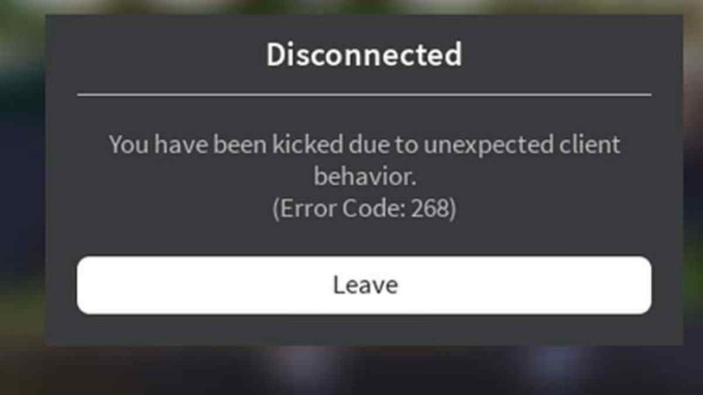 Roblox Error Code 268