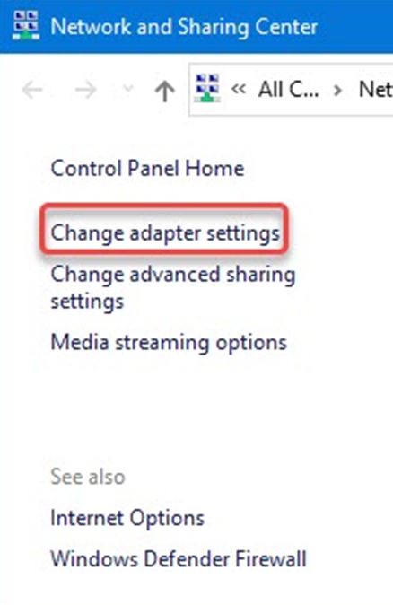 Change Adapter Settings