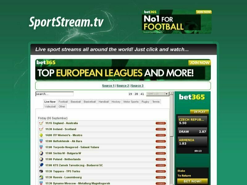 Sportstream site home page