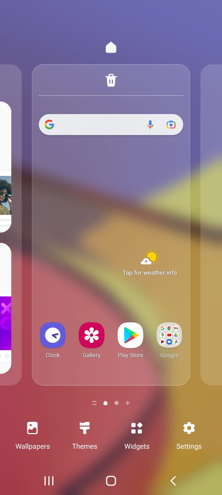 Widgets option