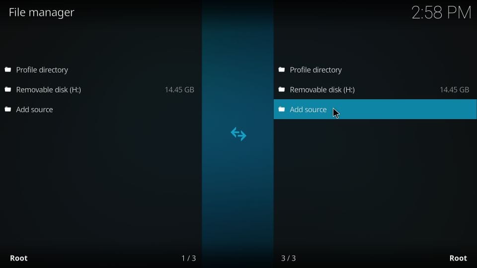 Add source on Kodi