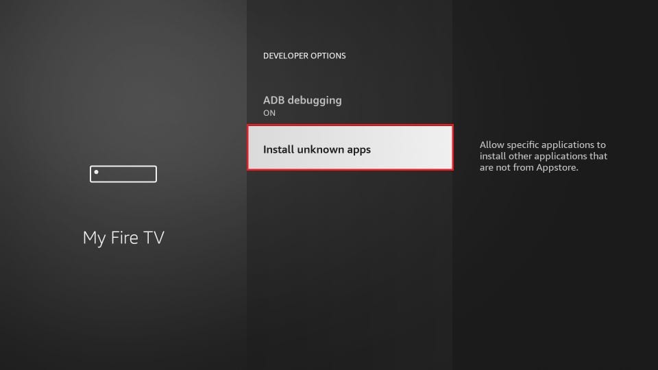 Choose Install Unknown Apps to get UkTVNow