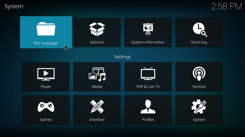 File Manager on Kodi