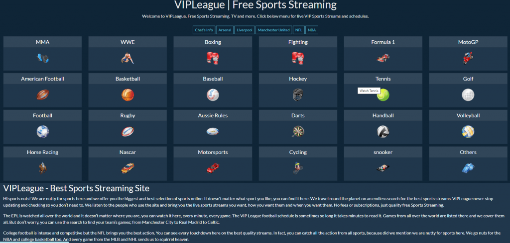 VIPLeague Sports Content