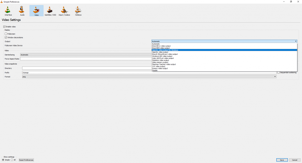 Disable Hardware accleration to Chromecast VLC