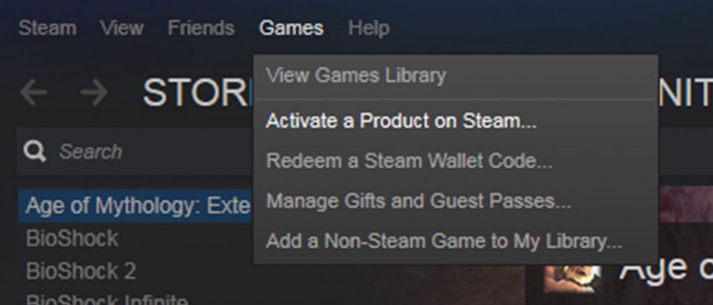 Select Activate a Product on Steam…