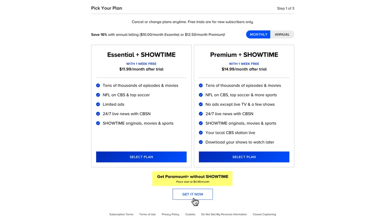 Paramount+ Pricing