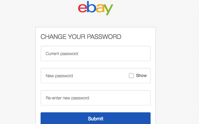Change eBay password