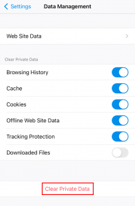 Clear Firefox Browser Cache on iPhone