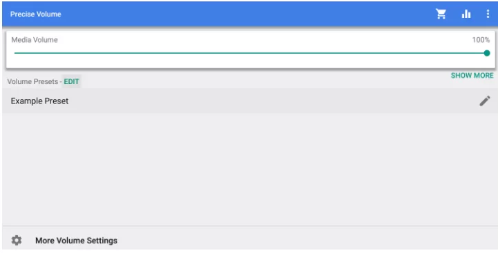Media Volume of Precise Volume app
