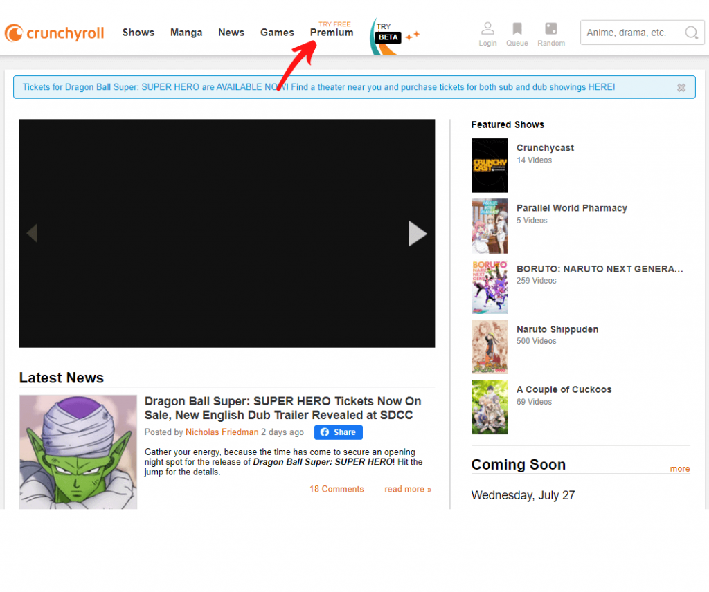 Method to get Crunchyroll Free Trial