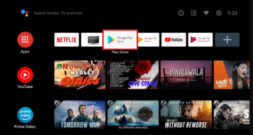 Google Play Store on Android TV