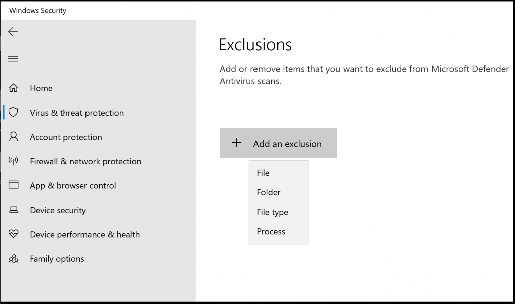 Adding Exclusion for Epic Games Launcher 