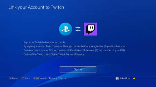 Activate Twitch TV on PlayStation.