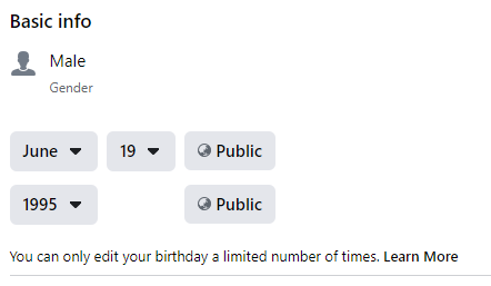 Change Date of Birth on Facebook
