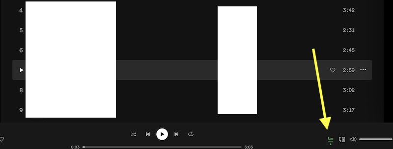 How to Clear Spotify Queue - click Queue