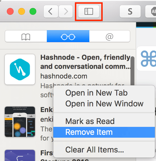 Glasses option on Safari Mac