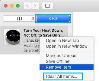 Glass icon in Mac Safari - How to Delete Reading List on Safari 